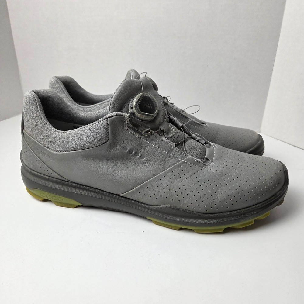 ECCO Biom Hybrid 3 Men US 13 Gray Yak Leather Gore-Tex Golf Shoes Extra Wide BOA